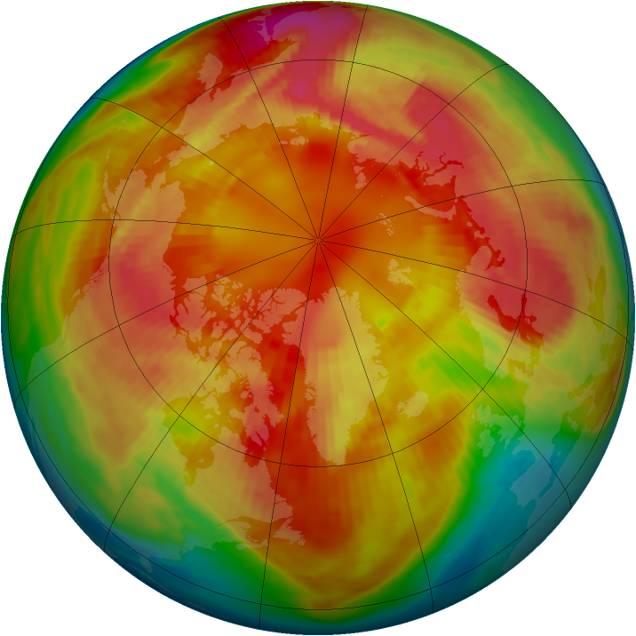 Arctic ozone map for 01 March 1987